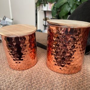 New never used set of 2 copper canisters from Uncommon James